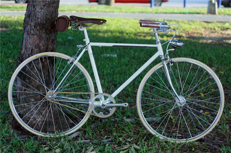 Cheap manufacturer price colorful hi-ten steel 26/28 size elegant retro lady bike with basket for sale made in China