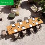 Waterproof Upholstery Cushion Outdoor Dining Table and Chair Set with Faux
