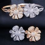 Flower Cubic Zirconia Bangle CZ Zircon Crystal Flower Bracelets for Women