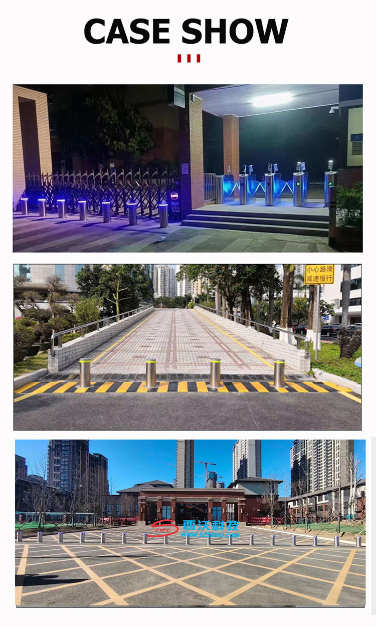 Automatic Bollards for Vehicle Control , Crash-Rated Hydraulic Retractable Barrier with Anti-Corrosion Coating