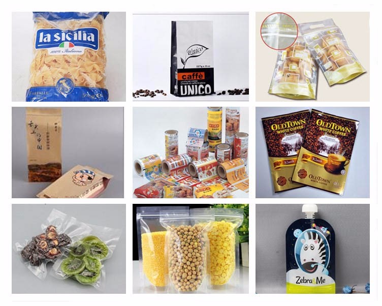 Custom printing clear plastic flour macaroni pasta spaghetti packaging bag