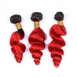 Quality #T1B/Red Loose Wave Remy Human Hair Bundles Sew In Weave Bundles Brazilian Bundle Deals wholesale