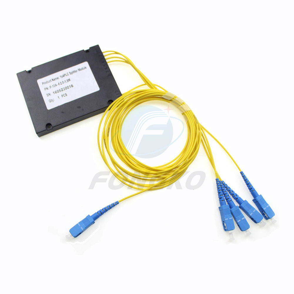 4 Way SC UPC Plc Optical Fiber Optic Couplers And Splitters 1x4