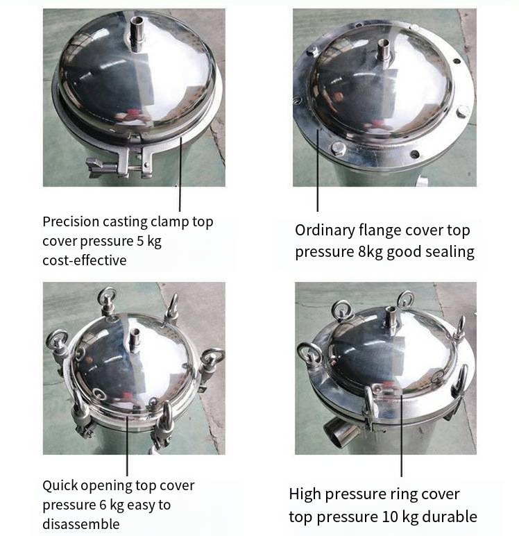 62 KG Weight Stainless Steel Bag Filter Housing System Micron Options for Food Shop