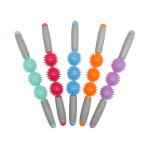 Light Blue 54cm Slipfree Massage Roller Ball Stick 3 Ball Eco Friendly PP