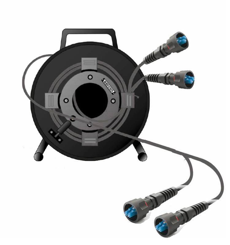 PC Plastic PCD380 Deployable Tactical Fiber Optic Cable Roller Unbreakable Empty Cable Drum Reel