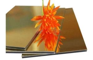 Quality MIRROR ALUMINUM COMPOSITE FOR WALL BOARDS 1220MM*2440MM*4MM SILVER/GOLDEN wholesale