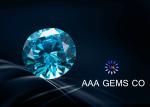 Certified Blue Round Moissanite 1ct 6.5mm International VVS1