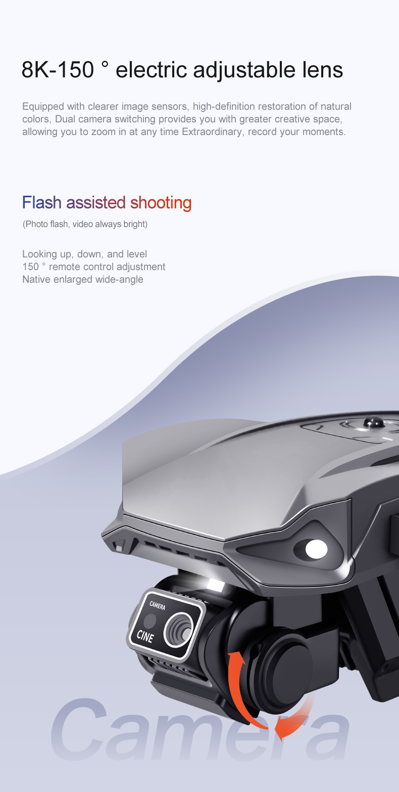 Rg608 Pro Uav Hd 8k Dual Camera Uav Optical Flow Dual Camera Lift Obstacle Avoidance Aircraft Night Aerial Photography Z