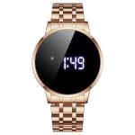 44mm Waterproof Digital Watch Round Shape LED Screen Water Resistant 3ATM Chrono