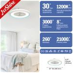 OEM 6500K Bedroom Ceiling Fan Light 24 Inch AC Motor 3 Speed