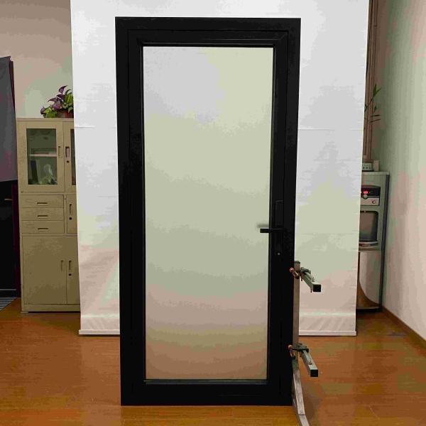 Weather Frosted Aluminium Hinged Doors Smart Electronic Lock Aluminium Pivot