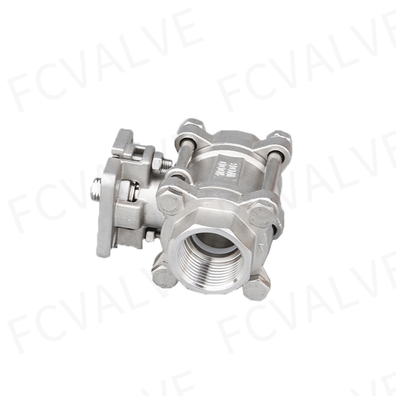 Stainless Steel Gland 3PC High Plateform Ball Valve with Female Thread