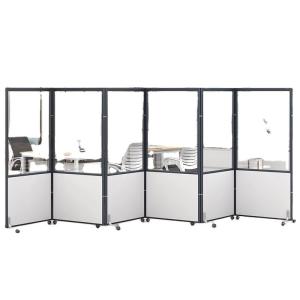 Quality Commercial Furniture Transparent Sub-glazed Partition Office Collapsible Mobile Screen wholesale