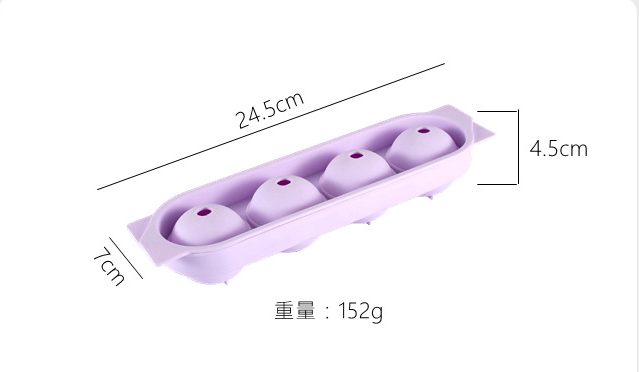 Silicone Ice Cream Tools 4 Cavity Portable Crystal Clear Ice Ball Maker for Whiskey