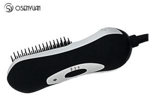 Quality Styling Tools Mini Home Hair Straightener , Infrared Hot Air Paddle Brush Comb wholesale