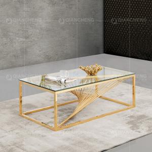 Quality Stable Metal Coffee Table 51x28x30inch Tempered Glass Coffee Table wholesale
