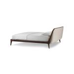 Solid Wood Brown Full Size Bed Leather Upholstered Headboard Customized Size