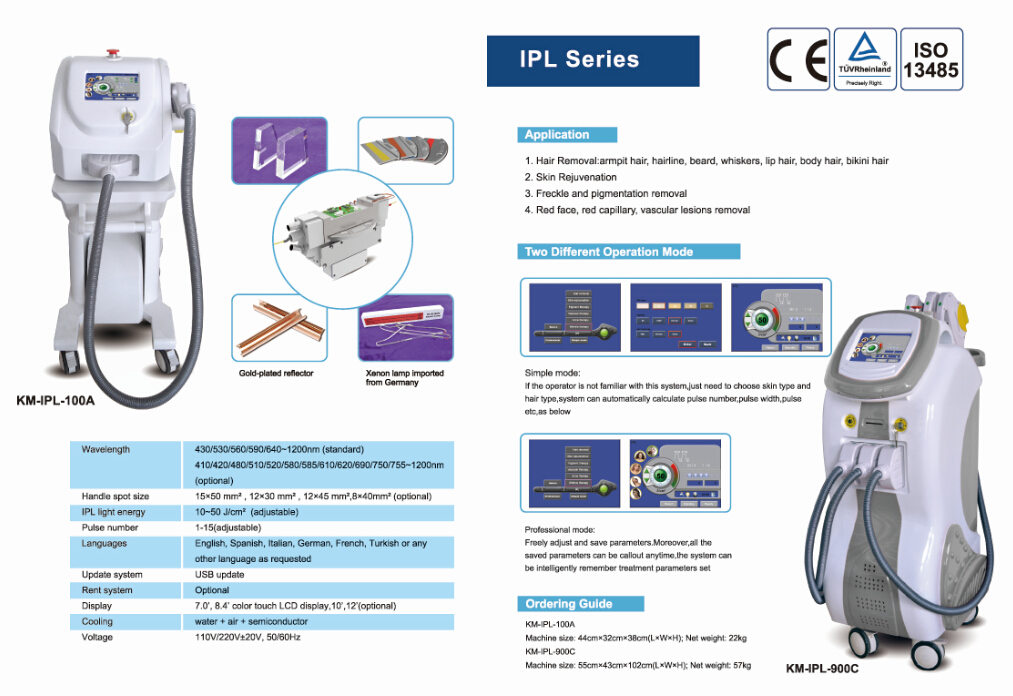 Professional IPL OPT Laser Machine For Hair Removal / Skin Rejuvenation