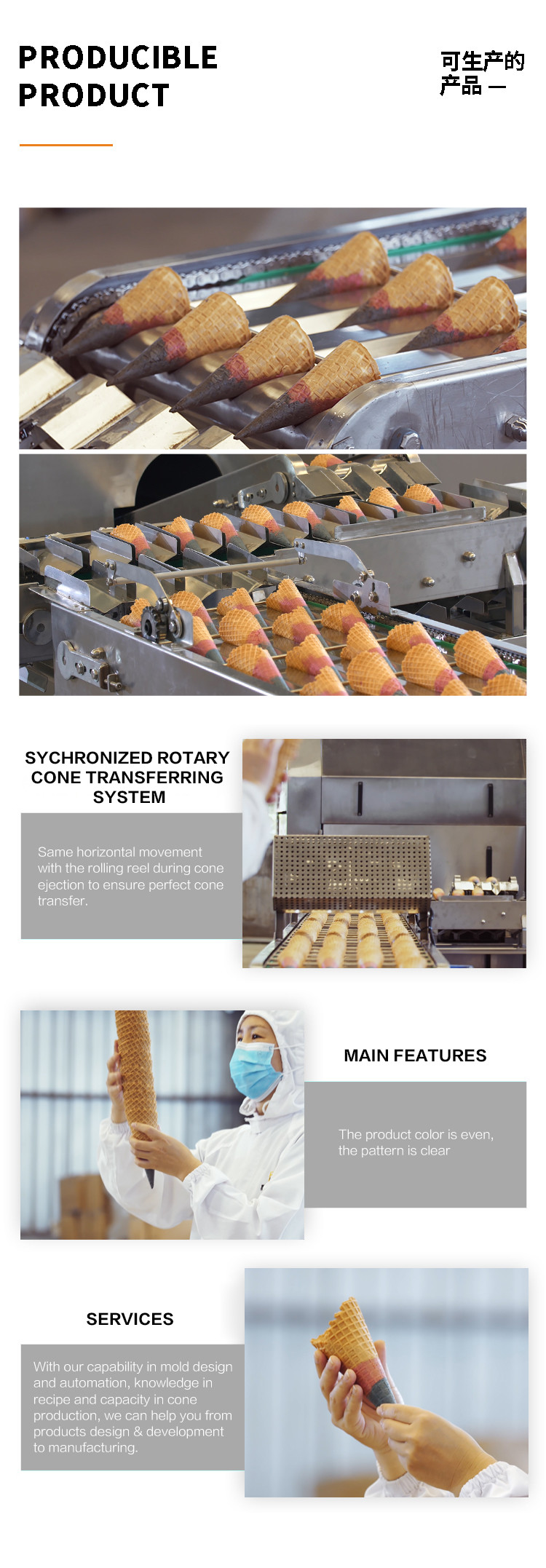 Install And Debug Sugar Cone Products , Multifunctional Automatic 35 Pieces 240*240 Mm Baking Template.
