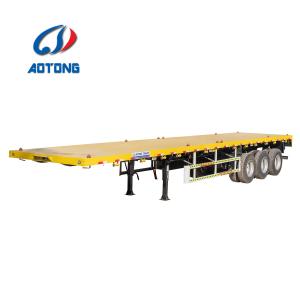 Quality 20ft 40ft Container Transport Flat Bed Trailer 3 Axle Flatbed Semi Trailer Moving Shipping wholesale