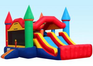 Quality Party City Inflatable Bouncer Combo , Inflatable Bounce House Dual Castle wholesale