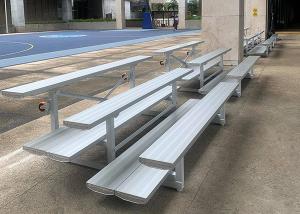 Quality Movable Temporary Spectator Stands Aluminum Bench Bleacher With Wheels wholesale