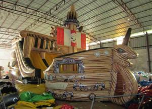 Quality Big Dinosaur Inflatable Pirate Ship With Slide Enviroment - Friendly wholesale