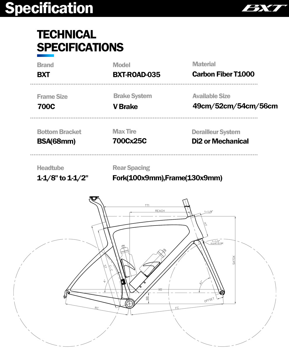 700C V Brake Carbon Road Bike Full Carbon Fiber Rim Brake Bicycles