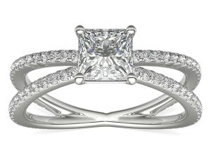 Quality 0.1ct RD3.0MM Promise Engagement And Wedding Ring Set 3.21g Weight wholesale