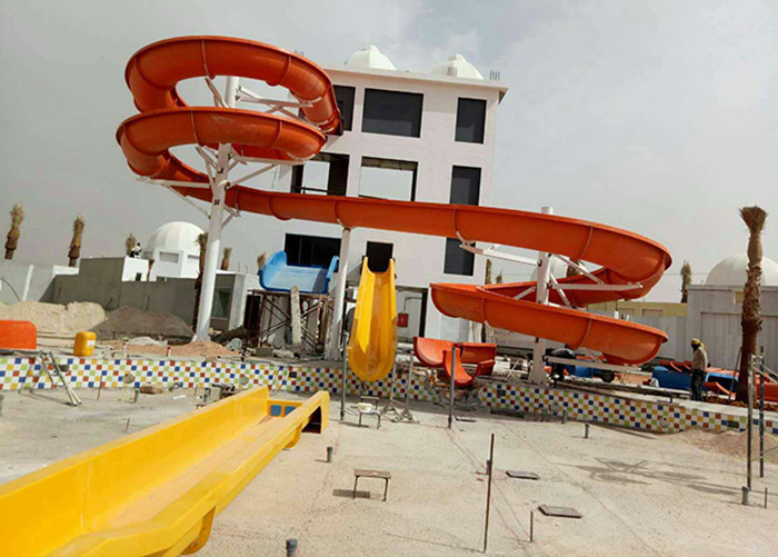 2 Person Outdoor Swimming Pool Slides For Family Resort / Adventure Park Water Slide