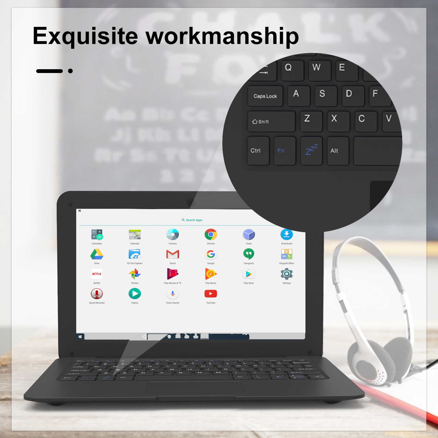 EU Plugs Ultra Thin Mini Laptop 10.1 Inch Quad Core Allwiner A133 For Business And Learning