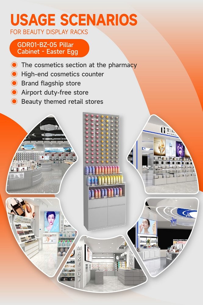 GDR01-BZ-05 Retail Display Pillar with Grey Pillar and 3mm Acrylic for High-End Brand Showcases