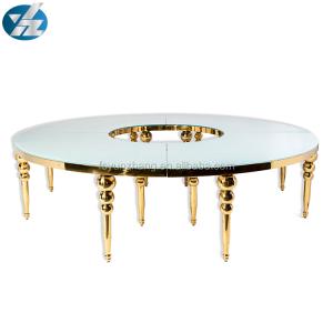 Quality Gold Non Foldable Dining Round Wedding Table 1 Year Warranty wholesale