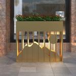 Large outdoor rectangle luxury planters boxes with lamp