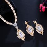 Wholesale Jewelry Set CZ Pendant Necklace Crystal Cubic Zircon Necklace Earrings