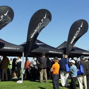 China Aluminum Outdoor Flag Banners , Promotional Flying Feather Banner Flags on sale