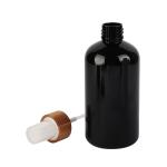 Round Shoulder Cosmetic Spray Bottle Natural Bamboo PET Perfume Spray Bottle