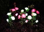 Solar three heads rose lights Ground decoration lawn lamp