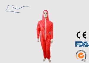 Quality Red Disposable Dust Suits , Various Size Polypropylene Disposable Coveralls wholesale