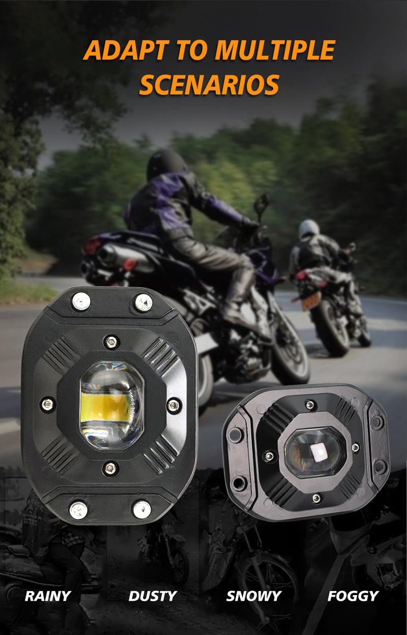 White Yellow Aluminum Black 24V Motorcycle Universal LED Headlight