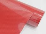 Red black Colored 5D Carbon Vinyl Wrap 140gsm air release vinyl wrap
