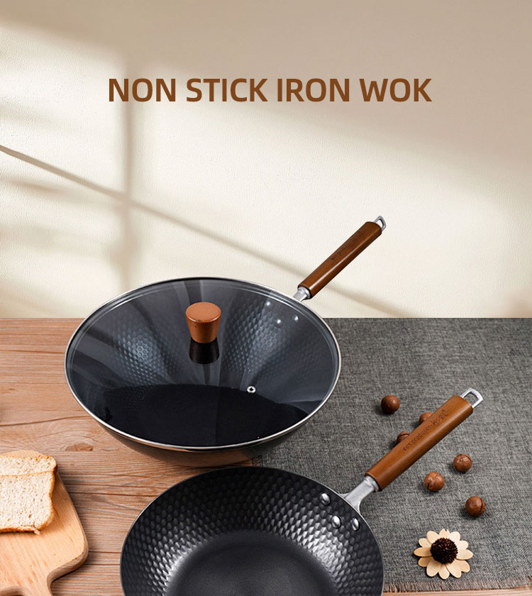 Multi-Functional Induction Gas 30cm Chinese Wok Pan Non-stick Non Coating Non Stick Iron Cooker Wok