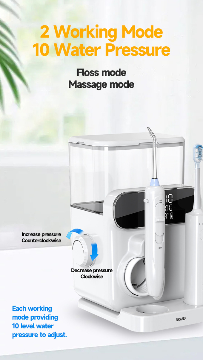 Oral Irrigator 1000ml Teeth Washing Machine Display Screen 2IN1 Electric Water Flosser with Toothbrush