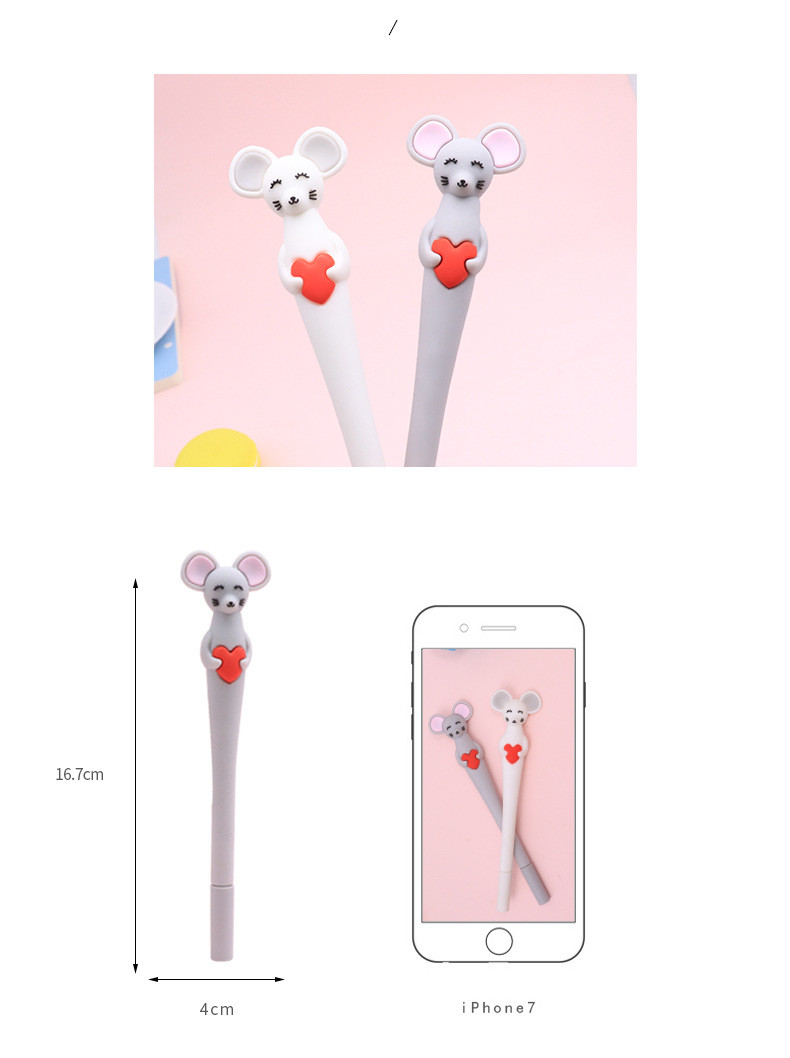 Creative Cartoon Little Mouse Silicone Gel Pen 0.5mm Needle Tube Neutral Pen