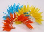 Party Decoration Stripped Goose Feather Flower Mount with Wire Accessory in