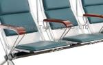 clinics 3 Seater Stainless Steel Waiting Chair High End Handrail