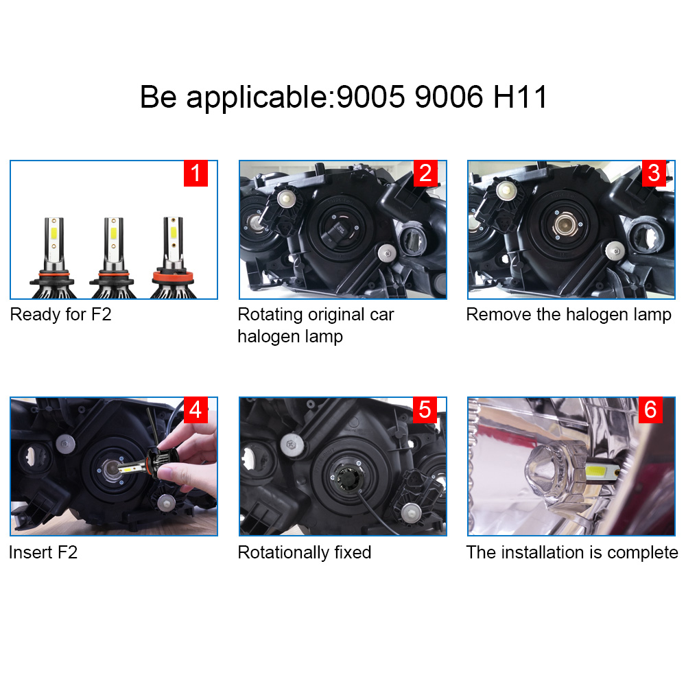 ALL IN ONE Style LED Headlight Bulb with High Brightness and Strong Heat Dissipation