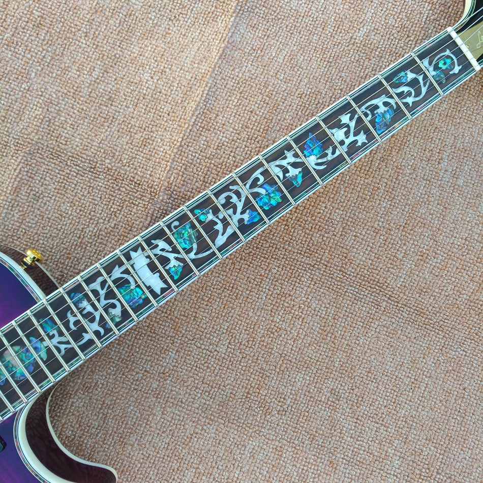 Flame Maple Top & Back Custom LP electric guitar with Abalone binding top & back