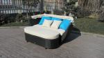 Roofed Outdoor Rattan Daybed , Wicker Conservatory Furniture